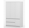 Šatníková skriňa SOLO - 4D2S, Biely Mat
