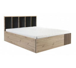 Posteľ CALI C-16, 140x200 cm, Artisan/čierny mat