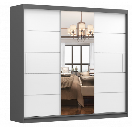 Šatní skriňa MULTI 23, Sivá/Biela