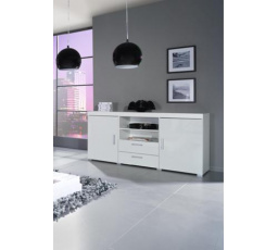 Komoda SAMBA REG5 KOM, Biela/Biely Lesk