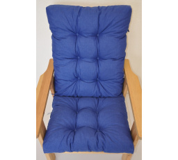 Vankúš pre záhradné kreslo vysoký - látka tmavomodrá melír