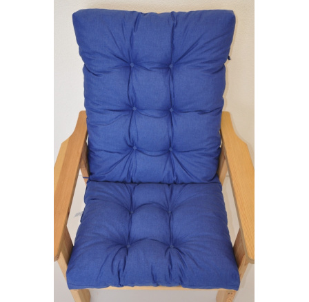 Vankúš pre záhradné kreslo vysoký - látka tmavomodrá melír