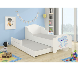 Manželská posteľ s matracom AMADIS II BLUE BEAR 160x80 Biela