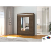 Posuvná skriňa so zrkadlom a LED osvetlením DORRIGO 150 Choco+Choco