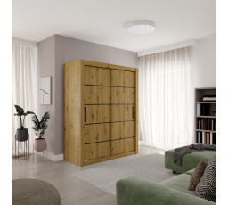 Posuvná skriňa MORELL 160 Artisan+Čierna