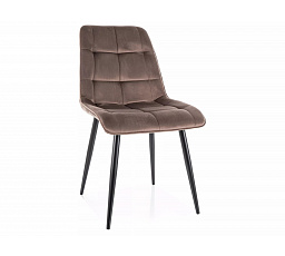 Jedálenská stolička CHIC VELVET, Cappuccino Bluvel 38/Čierna