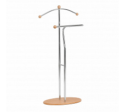 Nemý sluha, výška 110 cm, masívne drevo z kaučukovníka, morenie svetlá čerešňa, chrómový kov, nos