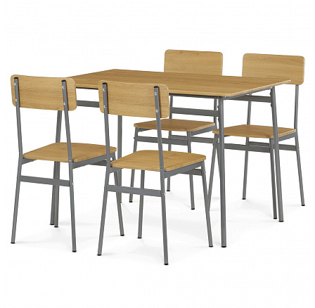 Jídelní set s 4 židlemi, 110x70x76cm, mdf, divoký dub, AUT-O2156 OAK Jídelní set s 4 židlemi, 110x70x76cm, mdf, divoký dub, AUT-O2156 OAK