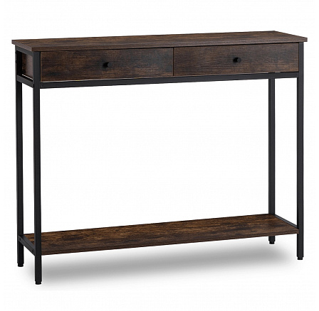 Konzola so zásuvkami do predsiene EVERLY 100 cm s policou Dub Rustikálny/Čierna