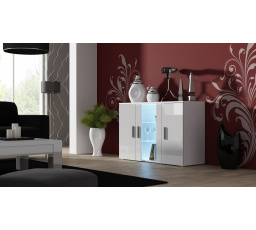 Komoda SOHO S-7, Biela/Biely Lesk