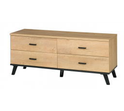 TV komoda JOCKER R7, Dub lefkas/Čierna