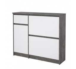 Botník SIMPLICITY 206, Betón/Biely lesk