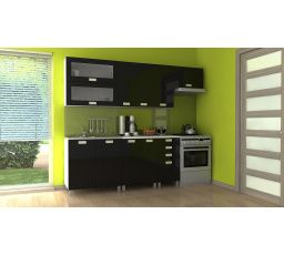 Kuchynská linka Nadine RLG 240/180 čierny lesk