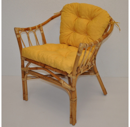 Ratanové kreslo Subaliu - vankúš žlté odlesky Ratanové kreslo Subaliu - vankúš žlté odlesky