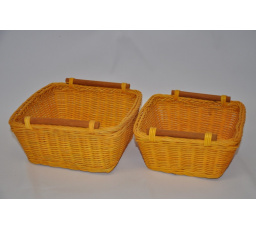 Súprava ratanových košov 2 varianty žltá