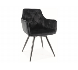 Jedálenská otočná stolička MANGO VELVET, Čierny Bluvel 19/Čierna