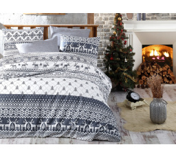 Vianočný bavlnený obliečka na vankúš Christmas grey