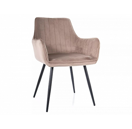 Jedálenská stolička APPLE VELVET, Tmavo béžová Bluvel 40/Čierna