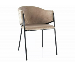 Jedálenská stolička BONO VELVET, Béžová Bluvel 28/Čierna