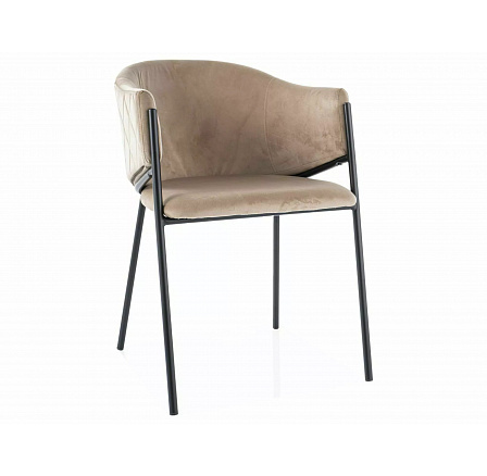 Jedálenská stolička BONO VELVET, Béžová Bluvel 28/Čierna