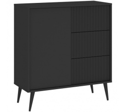 Komoda BARCELONA 1D3S, Čierna/Čierna