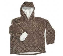 Zateplená mikina s kapucňou/ snuddie hnedá