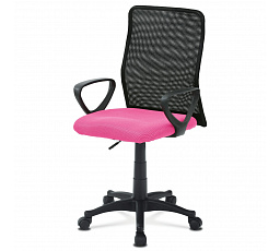 Kancelárske kreslo, látka MESH ružová / čierna, plyn.piest