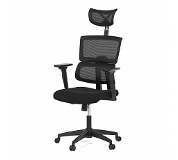 Kancelárske kreslo, čalúnenie čierna látka a čierna sieťovina MESH, hojdací mech.