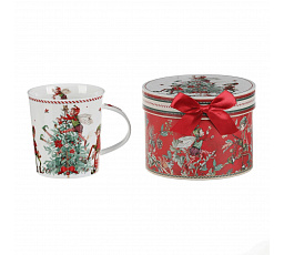Hrnek porcelánový - 320 ml, dárkové balení, vánoční stromeček a skřítci