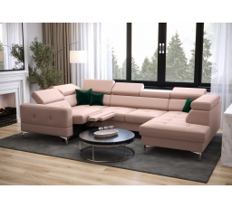 Rohová sedacia súprava TOSCANIA MAX I, relax s funkciou spania 170x350x185 cm - ľavá, ružová
