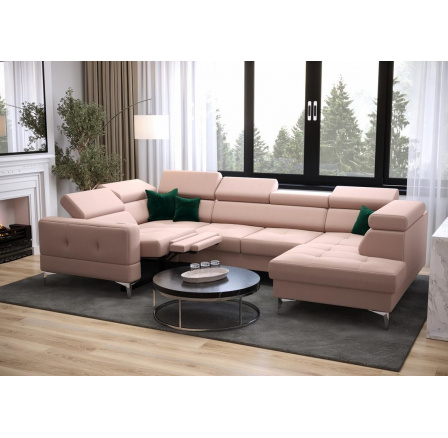 Rohová sedacia súprava TOSCANIA MAX I, relax s funkciou spania 170x350x185 cm - ľavá, ružová