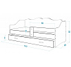 Dětská postel NELA se šuplíkem bez matrace, 160x80 cm, Bílá/Fotbal