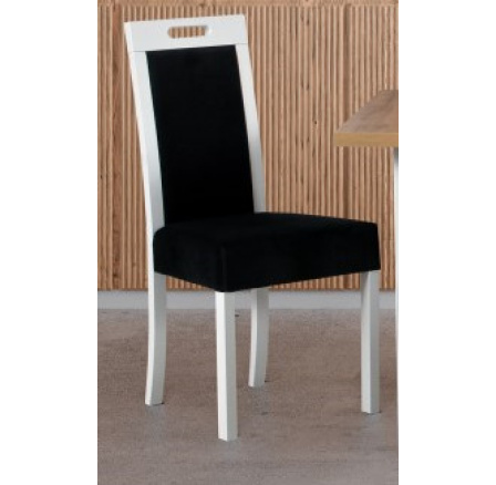 Romana 5 - jedálenská stolička biela / čierna látka č. 22 - (ROMA 5) kolekcia "DRE" (K150-Z)