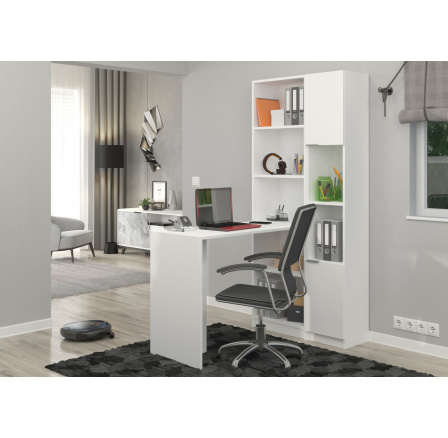 Písací stôl s knihovničkou PAUL 2 biely Písací stôl s knihovničkou PAUL 2 biely