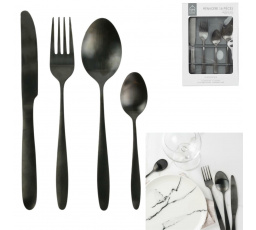 Sada príborov Charbon čierna 16ks