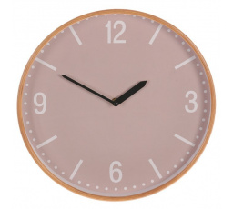 Hodiny nástěnné - pr. 32 cm, MDF a dřevěný rám, barva béžová
