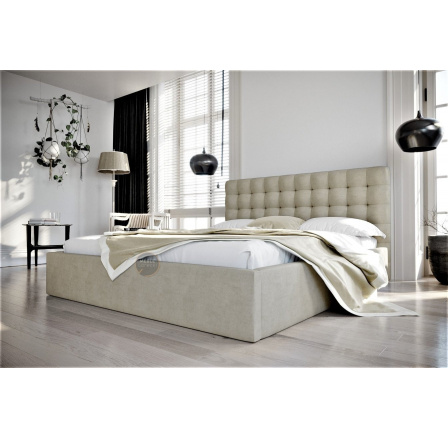 Posteľ LOFT - 160x200, Drevená, béžová