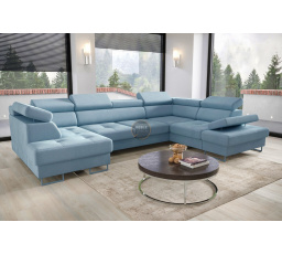 Rohová sedacia súprava GALAXY MAX II s funkciou spania 210x350x165 - modrá, pravá