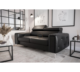 Sofa ORION II 185 cm prírodná koža - čierna koža