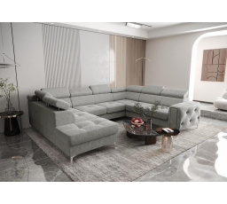 Rohová sedacia súprava ORION MAX I s funkciou spania 225X350X255 cm - sivá, pravá