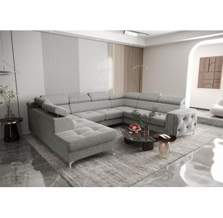 Rohová sedacia súprava ORION MAX I s funkciou spania 225X350X255 cm - sivá, pravá Rohová sedacia súprava ORION MAX I s funkciou spania 225X350X255 cm - sivá, pravá