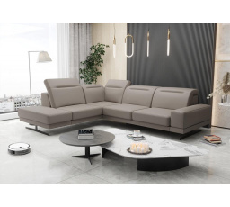 Rohová kožená sedacia súprava FIORE 265x220 cm - béžová, ľavá