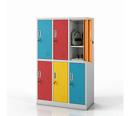 IGORTEK skriňa MULTICOLOR 4: zadná strana ŠEDÁ RAL 7035 + RAL1021 / RAL3028 / RAL5018 / RAL1007 V1500*Š900*H450