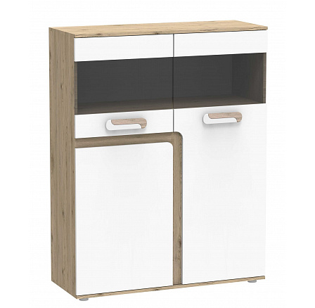 Vitrína APETITO 16, Dub/Biela