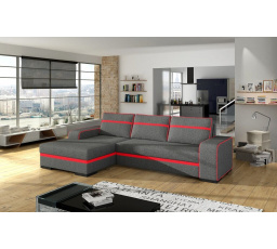 Rohová sedacia súprava Funny L sivá/EKO červená