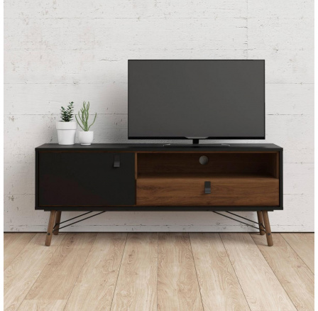 TV komoda RAIN, Čierny mat/orech TV komoda RAIN, Čierny mat/orech