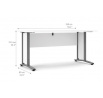 Písací stôl OFFICE 402/437, Biela/Silver grey
