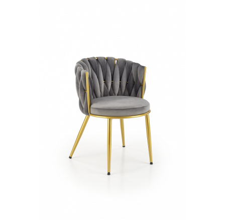 Jedálenská stolička K517, sivá/zlatá