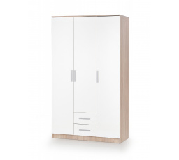 Šatníková skriňa LIMA S-3, dub sonoma/biela