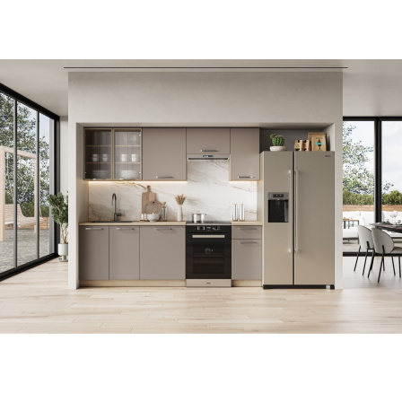 ALICANTE 240 kuchynská zostava korpus: dub cremona, čelá: béžová